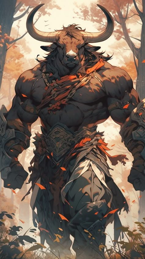 Minotaur Barbarian, Dnd Minotaur, Minotaur Character Design, Minotaur Dnd, Minotaur Art, Mystical Creatures Drawings, Tekken Wallpaper, Anime Lineart, Dragon Artwork Fantasy