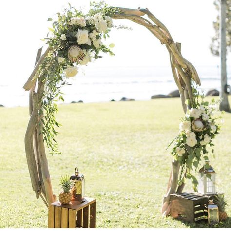 Driftwood Arch, Wood Arch, Lily Wedding, Wedding Aisle Decorations, Beach Wedding Inspiration, Maui Weddings, Aisle Decor, Wedding Aisle, October Wedding