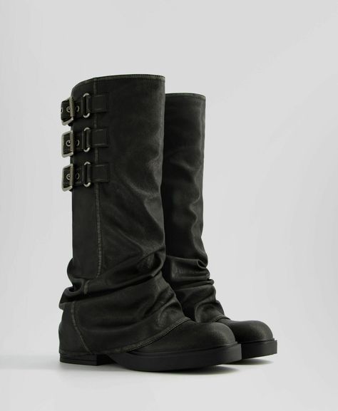 Boots With Buckles, Dr Shoes, Slouchy Boots, Funky Shoes, Slouched Boots, New Rock, Shoe Inspo, Swag Shoes, Biker Boots