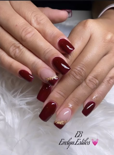 Burgandy Short Nail Designs, Burgundy Homecoming Nails, Burgundy Nails Medium Length, Short Maroon Acrylic Nails, Red And Maroon Nails, Maroon Square Nails, Burgundy Acrylic Nails Design, Bridal Nail Art Designs Wedding Day, Classy Neutral Nails