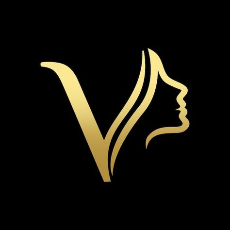 V Beauty Logo, Beauty Logo Design Ideas Graphics, V Logo Design Ideas, Jv Logo, Nail Logos Ideas, Nail Logos, Vv Logo, Logo Flor, Face Logo Design