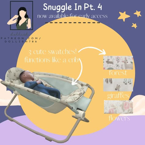 Sims 4 Infant Cc Functional Bouncer, Sims Infant Furniture, Sims 4 Infant Cc Playmat, Sims 4 Functional Carseat, Dollish Sims 4 Cc, Sims 4 Baby Bottle Override, Sims 4 Dollish, Sims 4 Infant Bassinet, Sims 4 Newborn Cc Furniture