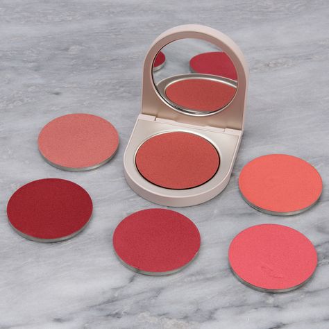 Ganni Packaging, Rose Inc Blush, Rose Inc Cream Blush, Em Cosmetics Blush, Technic Blush Palette, Flower Beauty Blush Swatches, Editorial Blush Makeup, Teal Eyes, Rose Inc