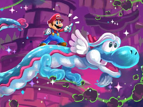 Onward! Nintendo Mario Bros, Mario Y Luigi, Church Media Design, Ancient Dragon, Super Mario Art, Nintendo Art, Super Mario Brothers, Mario Art, Mario Brothers