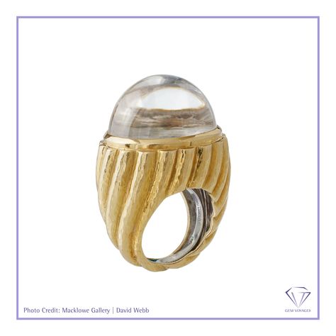 Rock Crystal and hammered gold cocktail ring.... Photo credit: @macklowegallery #davidwebb #rockcrystal #hammeredgold #bombe #cocktailering #gemvoyager Jeanne Toussaint, Buckminster Fuller, Vintage Cocktail Ring, David Webb, Gold Cocktail Ring, Hammered Gold, Ancient Jewelry, Gold Work, Vintage Cocktail