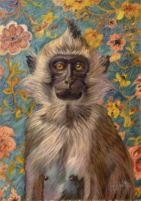 Sellable Paintings, Monkey Art Illustration, Monkey Painting, Facade Ideas, Monkey Illustration, Stickers Ideas, Artistic Ideas, Applied Art, Tropical Background