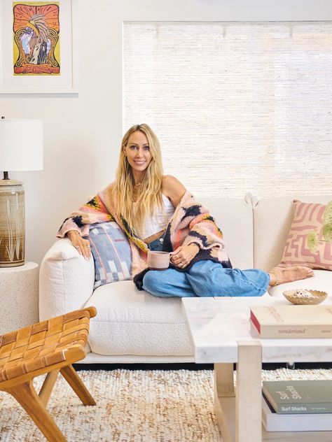 Welcome to Tish Cyrus's Malibu Trailer in Paradise Cove | domino Malibu Homes Interiors, Malibu Apartment, Paradise Cove Malibu, Tish Cyrus, Beach Trailer, 70s Living Room, Newport Beach Homes, Malibu Homes, Dominic Purcell