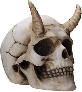 SUMMIT COLLECTION Devil Horned Skull Demon Skull Human Skull Bone 3.75 Inch Skull Demon, Skull Human, Demon Skull, Human Skull, Skull And Bones, Skeleton, Bones, Human, Halloween