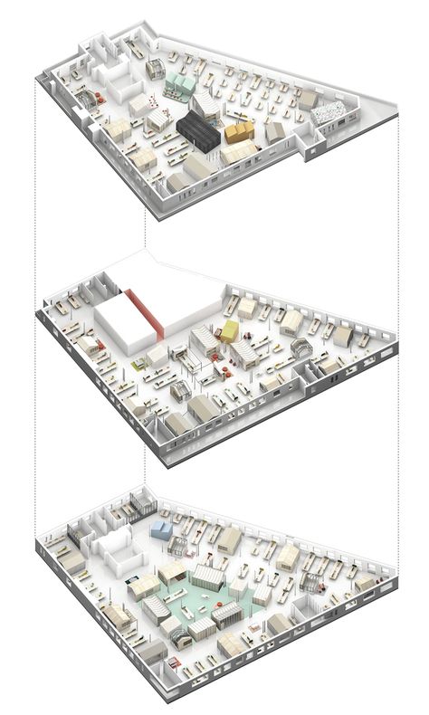 studio banana fills MWG's madrid office with multipurpose huts Open Office Design, Floor Plan Symbols, Agency Office, Collaborative Workspace, Office Plan, Interior Design Presentation, Sims House Design, Interior Sketch, Multipurpose Room