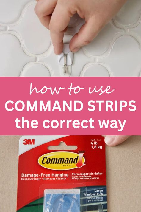 Command strips are an easy way to hang things around the house, but they can fall off any wall if you're not careful. Ensure best results with these tips & tricks. Command Strip Shelf, Command Hooks, The Fix, Hanging Wreath, Magic Eraser, Clever Hacks, Command Strips, Hung Up, Store Organization