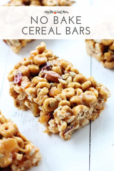 Wholesome No Bake Cereal Bars #ad Everyone needs a tasty and easy recipe for no bake cereal bars, right? These wholesome, sweet treats are perfect for breakfast on the go, lunch box desserts, and after school snacking. Plus, thanks to General Mills, Dollar General, and Box Tops for Education, you can help your school earn money by using Honey Nut Cheerios and Lucky Charms. #ad #nobakecerealbars #cerealbars #nobakedesserts #afterschoolsnacks #backtoschoolsnacks Recipes That Use Cheerios, Honey Nut Cheerios Recipes Healthy Cereal Bars, Cheerios Cereal Bars, Honey Nut Cheerios Recipes, Honey Nut Cheerio Bars, No Bake Cereal Bars, Cheerio Treats, On The Go Lunch, Cheerios Recipes