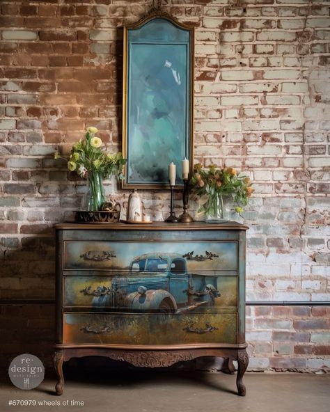 Redesign with Prima®️ (@redesignwithprima) • Instagram photos and videos Unique Dressers, Rethunk Junk Paint, Painted Furniture Ideas, Flower Furniture, Floral Furniture, Decoupage Decor, Pumpkin Images, Antique Buffet, Painted Cupboards