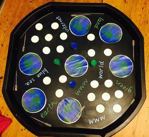 Using pipettes to paint on cotton wool pads to make earths Tuff Spot, Eyfs Activities, Tuff Tray, Pipettes, Cotton Wool, Space Exploration, Echo Dot, Poker Table, Earth Day