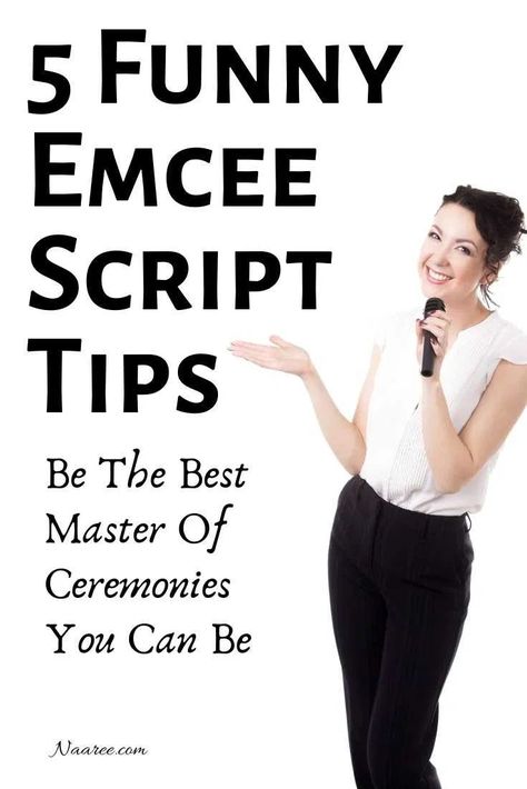 Need ideas for a funny emcee script? Whether you need an emcee script for seminar, emcee script for birthday party, talent show, wedding, graduation or any event or program, these 5 tips will help you find some master of ceremonies humor to spice up your emcee script and be the best master of ceremonies you can be #emcee #funny Wedding Mc Ideas And Jokes, Mc Wedding Ideas Funny, Emcee Script Program Wedding, Emcee Script Program For Event, Wedding Emcee Ideas, Mc Wedding Ideas, Wedding Jokes For Mc, Emcee Script Program, Wedding Mc Jokes