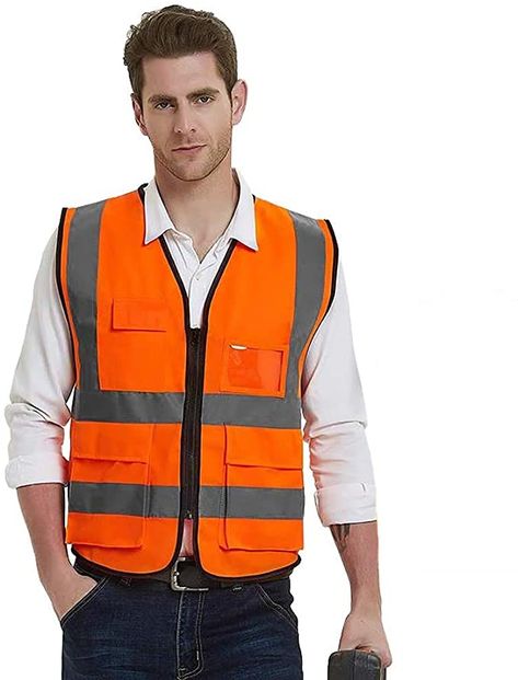 Workwear Outfit Men, Construction Reference, Construction Vest, Construction Safety, Scrubs Outfit, Vest For Men, Safety Vest, Jackets Women, Reflective Material