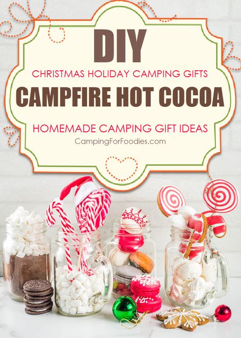 Campfire Christmas, Creative Homemade Gifts, Holiday Treats Christmas, Hot Cocoa Recipe, Cocoa Recipes, Christmas Food Gifts, Camping Coffee, Fundraising Ideas, Hot Chocolate Mix