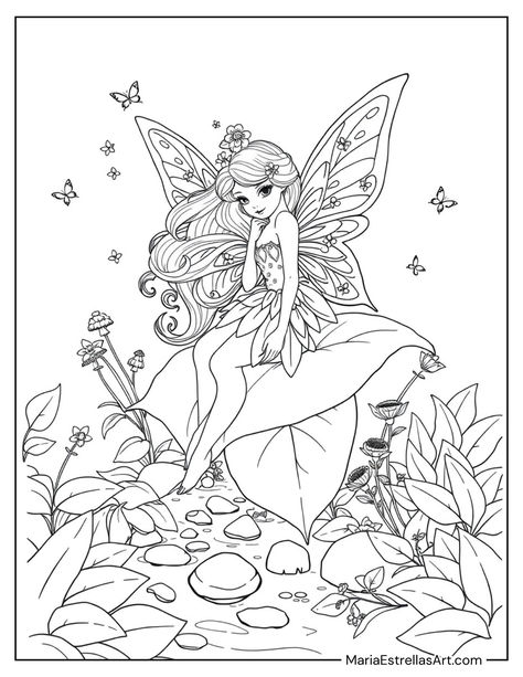 26 Fairy Coloring Pages (Free Printables) Free Printable Fairy Coloring Pages, Fairy Coloring Pages Free Printable, Free Fairy Coloring Pages, Coloring Pages For Grown Ups, Coloring Pages Free Printable, Fairy Coloring Pages, Fairy Coloring, Magical Creatures, Colouring Pages