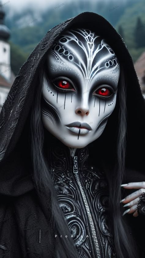 Which Makeup, Halloween Makeup Inspiration, Gothic Fantasy Art, Followers On Instagram, Face Painting Halloween, Alien Concept Art, Face Forward, Alien Creatures, Alien Art