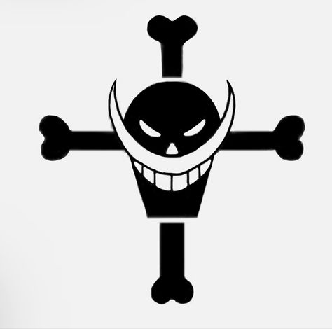 Ace Whitebeard Tattoo, Whitebeard Jolly Roger, Jolly Roger Tattoo, Barba Branca One Piece, One Piece Jolly Roger, Blackbeard One Piece, Pirate Symbols, Ace Tattoo, Anime Canvas Painting