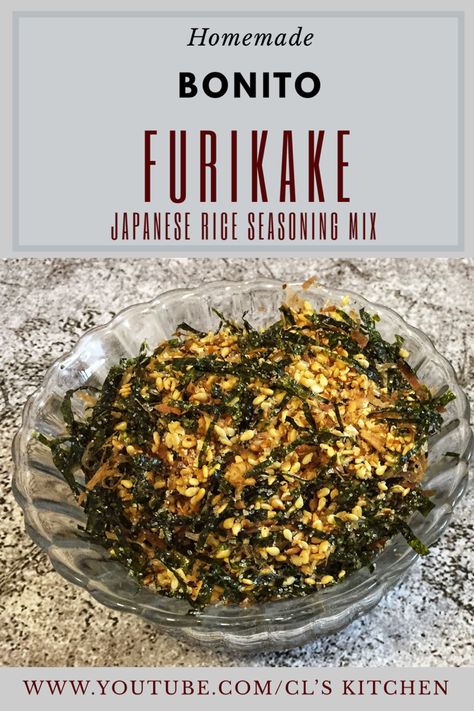 Homemade Furikake Recipe, Furikake Seasoning Recipe, Homemade Furikake, Bonito Recipe, Furikake Recipe, Recipes Japanese, Rice Seasoning, Yum Cha, Spice Mix Recipes