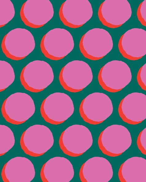 Some 3D dots for you and for me ❤️ #wallpaper #peelandstickwallpaper #spoonflowerartist #interiordesign #boldpattern #summeraesthetic #boldcolors Polka Dots Background Wallpapers, Funky Backgrounds Wallpapers, Funky Patterns Wallpaper, Cool Patterns To Paint, Pattern Desktop Wallpaper, Funky Paintings, Hot Pink Art, Pink Green Wallpaper, Summer Prints Wallpaper