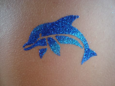 Blue Dolphin, Glitter Tattoo, Coconut Girl, June 19, Blue Glitter, Mermaid, Coconut, Glitter, Nails