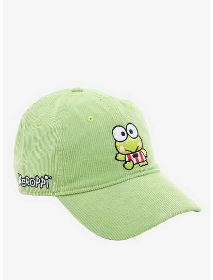 Keroppi Corduroy Dad Cap, Keroppi Clothes, Keroppi Merch, Keroppi Stuff, Stud Aesthetic, Frog Clothes, Frog Stuff, Kitty Clothes, Hello Kitty Clothes, Green Cap