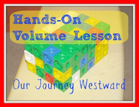 Hands-on Volume Lesson Volume Lessons, Teaching Volume, Measurement Lessons, Volume Math, Area Perimeter, Math Madness, Upper Elementary Math, Math Measurement, Fifth Grade Math