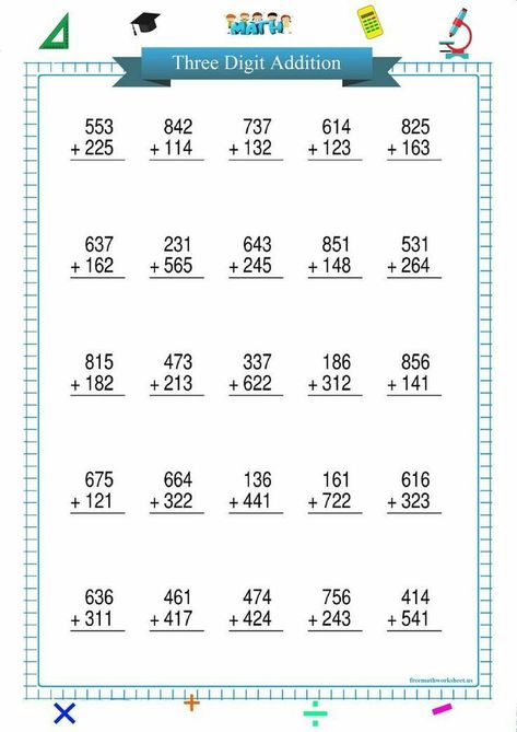 Pin by Sreekanchana on Maths work sheets in 2022 | Addition worksheets, Math fact worksheets, Addition and subtraction worksheets Grade 2 Math Worksheets Addition And Subtraction, Primary 2 Maths Worksheet, Grade Three Math Worksheets, 3nd Grade Math Worksheets, Three Digit Addition Without Regrouping, Math Worksheets For Grade 2 Free Printable, 2nd Grade Math Worksheets Free Addition And Subtraction, Primary Math Worksheets, Addition 3 Digit Numbers Worksheets