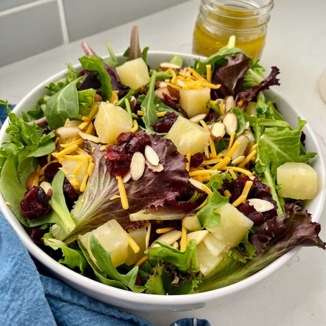 Hawaiian Salad Hawaiian Salads Green, Hawaiian Green Salad, Hawaiian Salad Dressing, Brine For Chicken Wings, Hawaiian Salad Recipes, Hawaiian Salad, Hawaiian Recipes, Garlic Uses, American Party