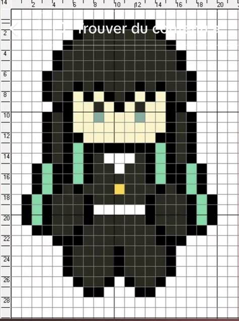 My Neighbor Totoro Pixel Art, Perler Bead Patterns Demon Slayer, Pixel Art Pattern Ideas, Demon Slayer Pixel Art Grid, Miku Perler, Pixel Art Paper, Pixel Art Pattern Anime, Demon Slayer Pixel Art, Music Pixel Art