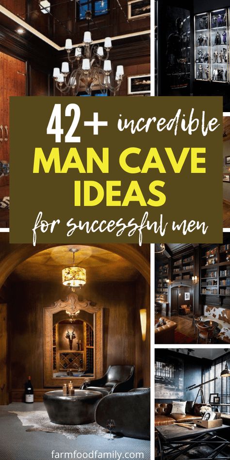 Moody Men, Man Cave Ideas, Bloxburg Basement, Ultimate Man Cave, Man Cave Office, Man Cave Basement, Cozy Basement, Man Cave Home Bar, Man Room