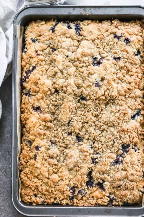 Easy Blueberry Coffee Cake - Tastes Better from Scratch Coffee Cake 9x13 Pan, Coffee Cake 9x13, Cake 9x13, Easy Blueberry Desserts, Blueberry Recipes Easy, Blueberry Coffee Cake Recipe, Lemon Blueberry Loaf, Happy Breakfast, European Coffee