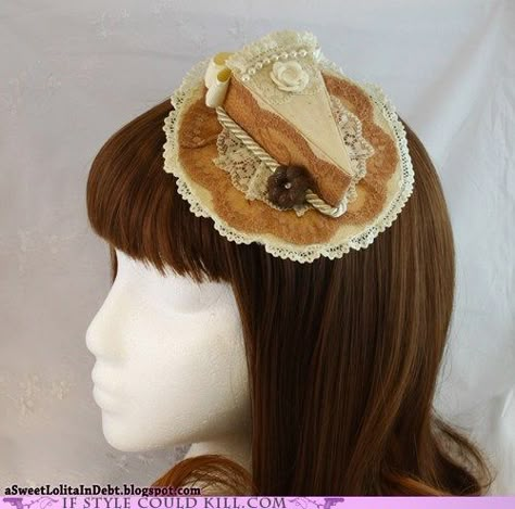 Pumpkin Pie For Any Season Dessert Outfit, Choco Biscuit, Food Accessories, Food Clothes, Kawaii Accessories, Fake Food, Food Fashion, Sweet Lolita, Head Accessories