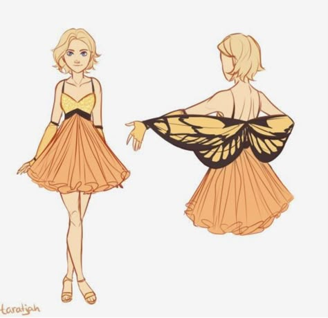 Dekorasi Halloween, Clothing Design Sketches, Butterfly Dress, Fashion Design Drawings, Drawing Clothes, 영감을 주는 캐릭터, Clothing Design, Butterfly Wings, الرسومات اللطيفة