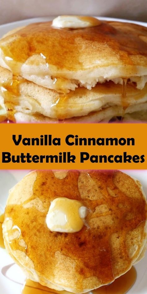 VANILLA CINNAMON BUTTERMILK PANCAKES - Cook, Taste, Eat Breakfast Recipies, Buttermilk Recipes, Breakfast Sweets, Party Punch, What's For Breakfast, Buttermilk Pancakes, Breakfast Pancakes, Breakfast Recipes Casserole, Breakfast Items