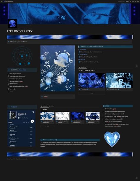 #Notion_Template_Ideas_Purple #Dark_Mode_Notion_Template #Notation_Template_Aesthetic #Notion_Template_Ideas_Blue Blue Notion Template, Notion Blue, University Notion, Gamify Your Life, Study Planner Free, Notion Template Ideas, Learning Template, Notion Aesthetic, Life Planner Organization