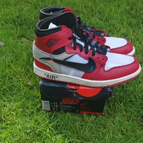 Off white Air Jordqn 1 Chicago size 11 Used Jordan, Chicago, Off White, Buy And Sell, Plus Size, Plus Fashion, Fashion Tips, White, Clothes Design