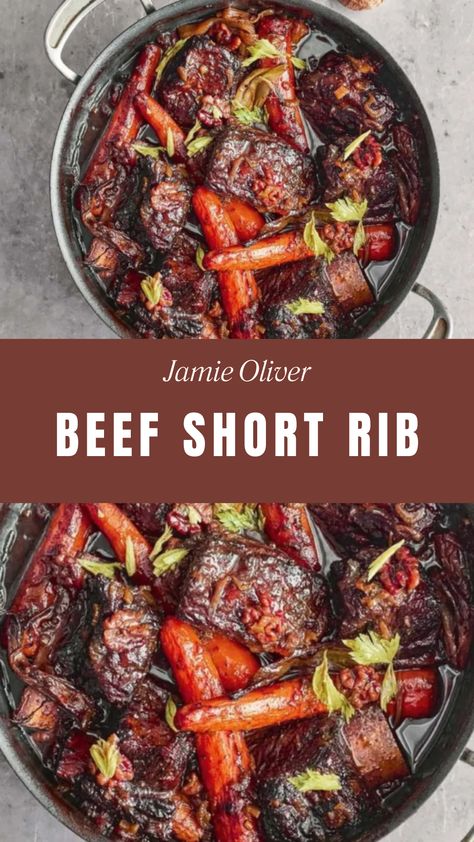 Jamie Oliver Beef Short Rib Short Rib Stew Recipe, Short Rib Recipes Oven, Short Rib Stew, Beef Short Ribs Recipe, Beef Ribs Recipe, Beef Short Rib Recipes, Short Ribs Recipe, Ribs Recipe, Short Rib