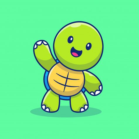 Pok Ro, Cute Turtle Cartoon, Turtle Cartoon, Turtle Logo, Kids Handwriting Practice, Cute Tortoise, Up Illustration, Cartoon Turtle, Funny Cartoon Characters