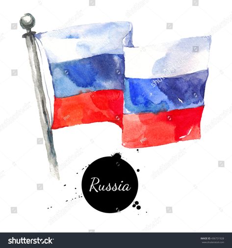 Flag Drawing, Flag Illustration, Russia Flag, Russian Flag, Hand Drawn Vector Illustrations, Flag Art, Image Illustration, Royalty Free Images, Aesthetic Wallpapers