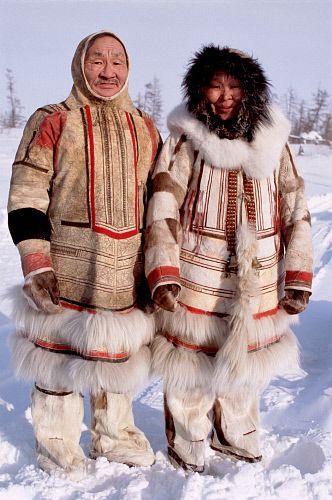 Siberian Indigenous Clothing, Chukchi Clothing, Traditional Siberian Clothing, Siberian Traditional Clothing, Siberian Clothing, Inuit Clothing, Siberia Russia, Native American Clothing, Ethnic Dress