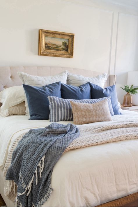 Loving our new duvet co we and Marino will duvet insert from Delara Home. These blue velvet pillows finish the look with added luxury  

Follow my shop @AmeliaLawrence_Style on the @shop.LTK app to shop this post and get my exclusive app-only content!

#liketkit #LTKhome #LTKSeasonal #LTKHoliday
@shop.ltk
https://liketk.it/4o1kJ Blue Accent Pillows Bedroom, Blue Duvet Bedroom Ideas, Blue And White Bedroom, Accent Pillows Bedroom, Blue Accent Pillow, Blue Duvet, Primary Bedroom, Bedroom Pillows, Blue Bedding