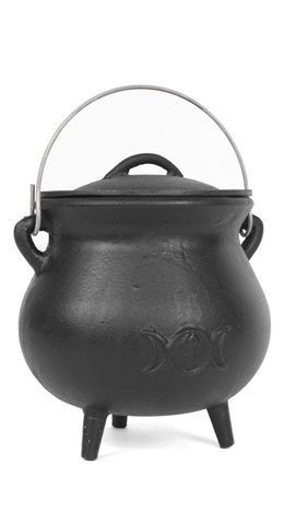 Gothic Gifts 19cm Triple Moon Cauldron Wiccan Home, Cast Iron Cauldron, Iron Cauldron, Pentagram Design, Pagan Altar, Witches Cauldron, Gothic Gifts, Wholesale Gifts, Triple Moon