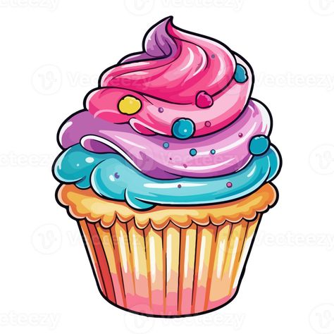 Pop Art Cupcakes, Cupcake Colouring, Cupcake Wallpaper, Colourful Cupcakes, Cupcake Cartoon, Sweets Clipart, Cupcakes Wallpaper, Cartoon Cupcakes, Cupcake Coloring Pages