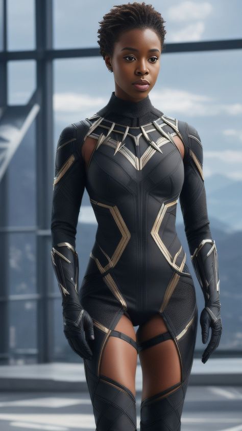 Black Panther Outfit Ideas Women, Black Panther Outfit Ideas, Black Panther Fashion, Black Panther Outfit, Black Panther Cosplay, Panthers Outfit, Women 70s, Panther Costume, Fantasy Movies