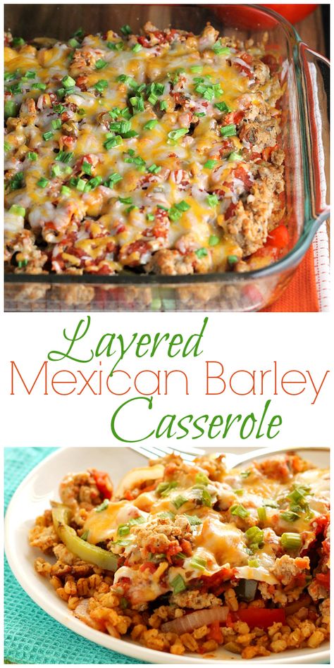 Chicken Barley Casserole, Barley And Chicken Recipe, Recipes Using Barley, Hulled Barley Recipes, Vegan Barley Recipes, Barley Bake, Tacos Casserole, Barley Recipe Healthy, Barley Casserole