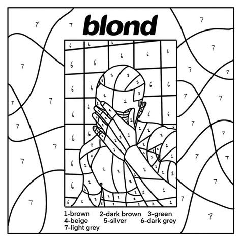 @mauricio_perdomo__ shared a photo on Instagram: “blond coloring sheet. 🖍 @blonded” • Sep 26, 2019 at 12:34am UTC Ocean Coloring Pages, Ocean Drawing, Doodle Art Journals, Ocean Colors, Pixel Pattern, Color By Number, Music Album Cover, Album Cover Art, Frank Ocean