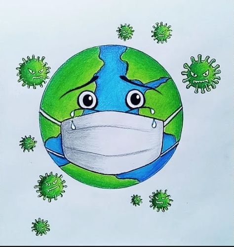 Pollution Drawing Easy, Save Earth Drawing, Earth Day Drawing, Present Drawing, Ganesha Drawing, Earth Drawings, Huawei Wallpapers, Easy Love Drawings, 1080p Anime Wallpaper