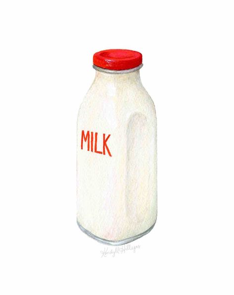 Kendyll Hillegas, Milk Drawing, Milk Art, Cocktail Illustration, Food Artwork, Food Sketch, Food Illustration Art, Watercolor Food, Coffee Illustration